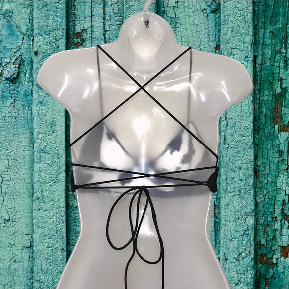 New Small Fuzzy Cow Print Backless Lace Up Crop Top‎ Vegan Furry Y2k Retro - Picture 3 of 5